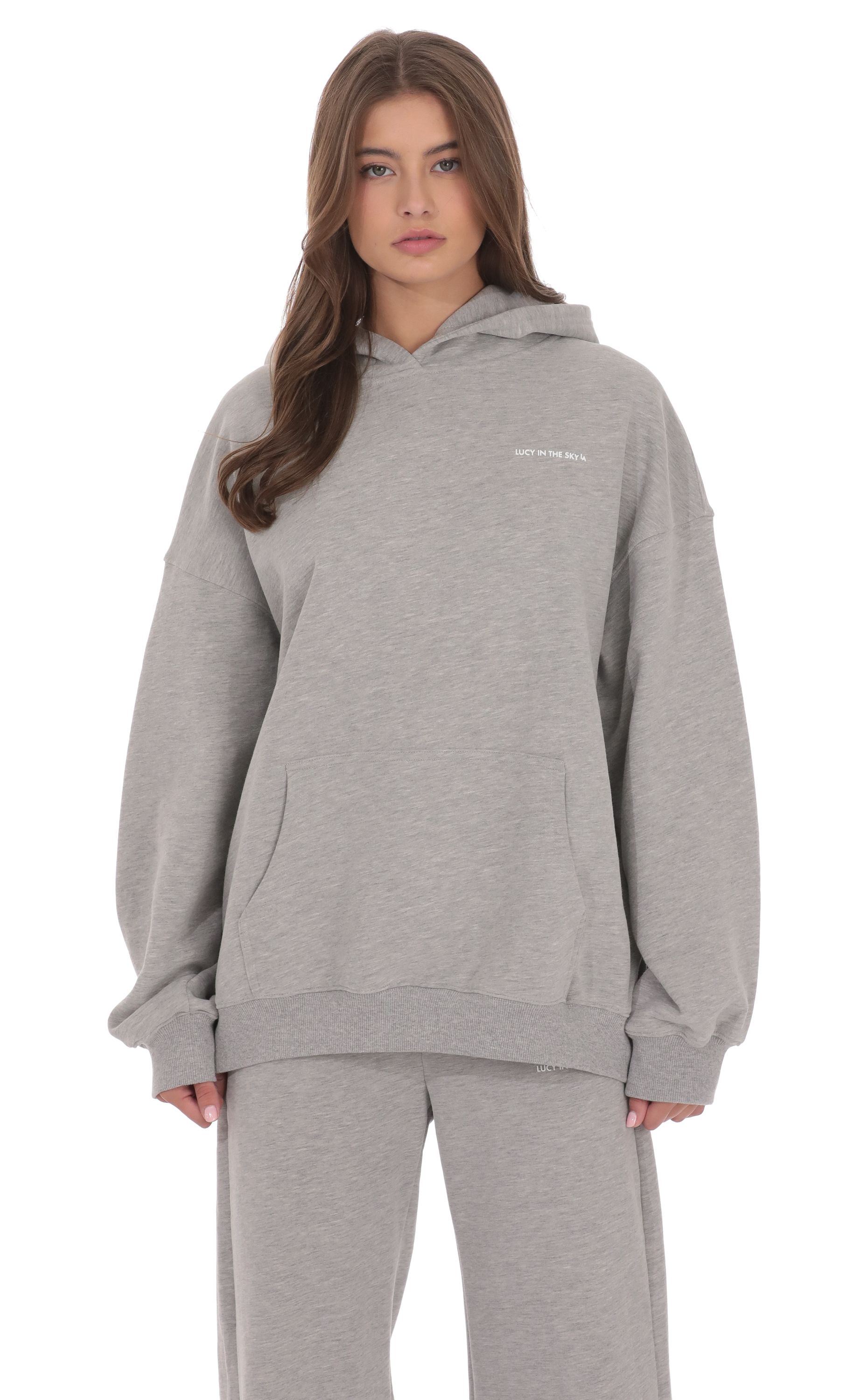 Fleece Lucy Hoodie in Grey