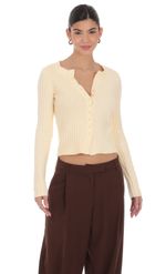 Product image for Ribbed Knit Cardigan in Cream