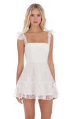 Picture of Motif Pattern A-line Dress in White