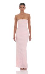 Picture of Strapless Ruffle Maxi Dress in Pink