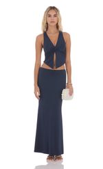 Product image for V-Neck Twist Two Piece Set in Navy