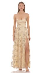Product image for Sequin Embroidered Maxi Dress in Pink