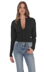 Product image for Cinched Knit Cardigan in Black