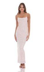 Picture of Iridescent Sequin Bodycon Maxi Dress in Pink
