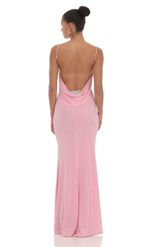 Product image for Lace Open Back Maxi Dress in Pink