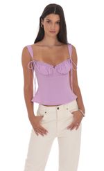 Product image for Ruched Flare Top in Lilac