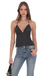Product image for Triangle Polka Dot Top in Cream
