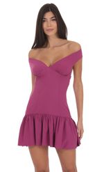 Product image for Off Shoulder Drop Waist Dress in Periwinkle