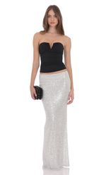 Product image for Sequin Maxi Skirt in Black