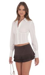 Product image for Pleated Ruffle Skort in Cream