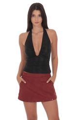 Product image for Studded Suede Skirt in Black