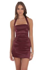 Product image for Satin Halter Bodycon Dress in Black