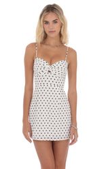 Picture of Floral Front Twist Dress in White