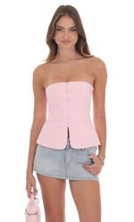 Product image for Strapless Tailored Vest in Pink