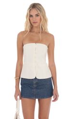 Product image for Strapless Tailored Vest in Pink