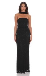 Product image for Scarf Lace Maxi Dress in Sky Blue