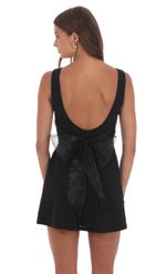 Product image for Polka Dot High Neck Back Bow Dress in White