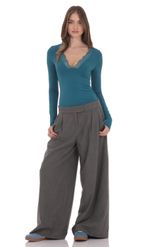 Product image for Pleated Baggy Trousers in Grey