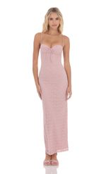 Picture of Lace Open Back Maxi Dress in Dusty Rose