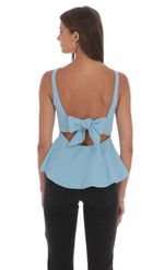 Product image for High Neck Back Bow Top in Pink