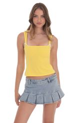 Picture of Satin Square Neck Top in Red