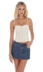 Picture of Low Rise Denim Mini Skirt in Blue