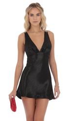 Product image for Satin V-Neck Open back Dress in Gold