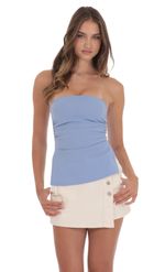 Product image for Strapless Double Slit Top in Plum