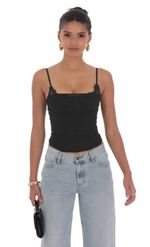 Picture of Sheer Mesh Corset Top in Black