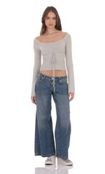 Product image for Low Rise Wide Leg Jeans in Black