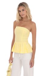 Product image for Strapless Peplum Top in Pink