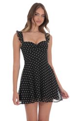 Picture of Ruffle Strap A-Line Dress in Blue