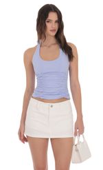 Product image for Dotted Halter Top in Powder Blue