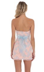 Product image for Strapless Lace Back Bow Dress in Navy