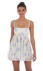 Picture of Floral Babydoll Dress in White