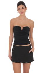 Product image for Studded Suede Skirt in Black