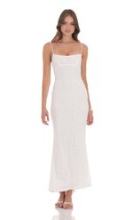 Picture of Textured Floral Maxi Dress in White
