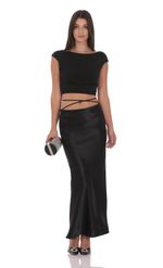 Изображение товара для Атласная макси-юбка с запахом