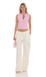 Picture of Wide Leg Linen Pants in Ivory