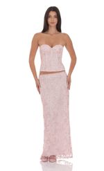 Product image for Glitter Floral Corset Top in Pink