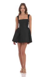 Product image for Foiled Floral Crinkle Fit and Flare Dress in Pink