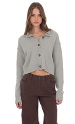 Product image for Cable Knit Cardigan in Olive