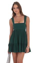 Product image for Square Neckline Babydoll Dress in Red