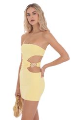 Picture of Conch Cutout Bodycon Dress in Yellow