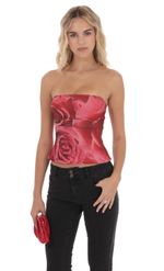 Product image for Foil Mesh Ruched Tube Top in Pink