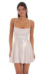 Product image for Metallic A-Line Dress in Pink