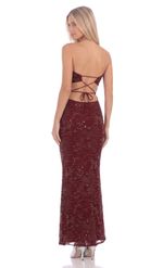 Product image for Embellished Maxi Dress in Burgundy