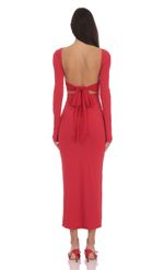 Product image for Open Back Bow Maxi Dress in Red