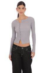 Product image for Off Center Cardigan in Grey