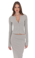 Изображение товара для Топ на пуговицах серого цвета